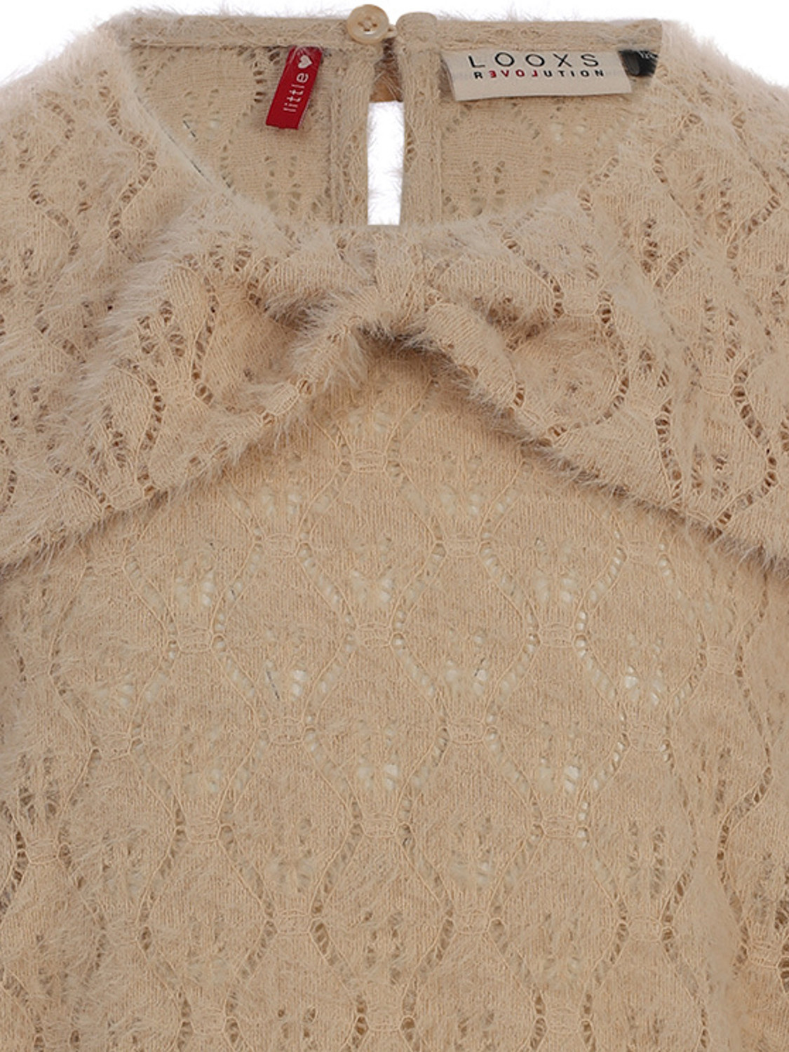 Looxs Little lace bow blouse Latte