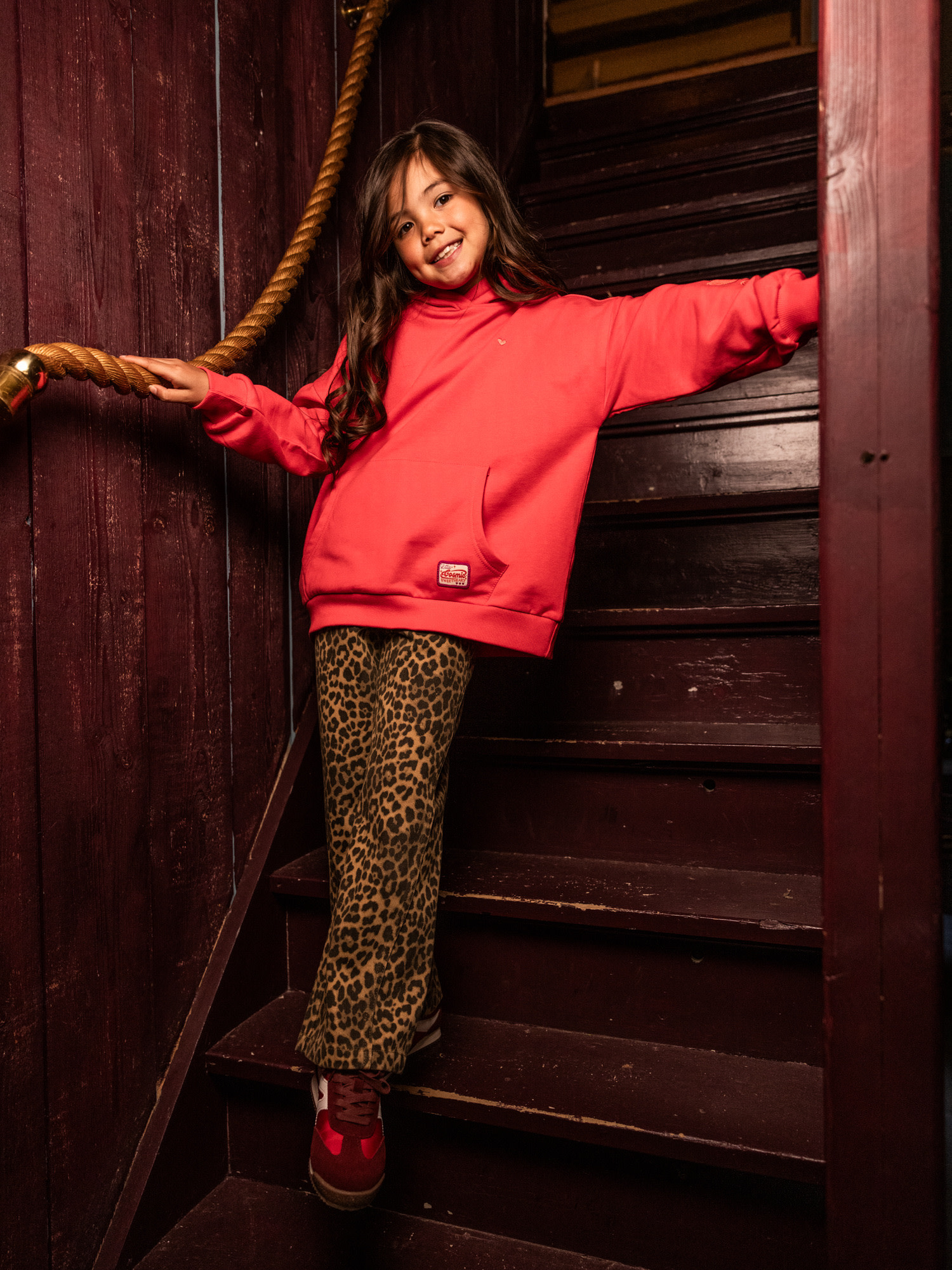 Looxs Little oversized hoody hot coral