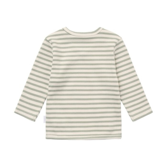 Noppies Top LS stripe Iceberg Green