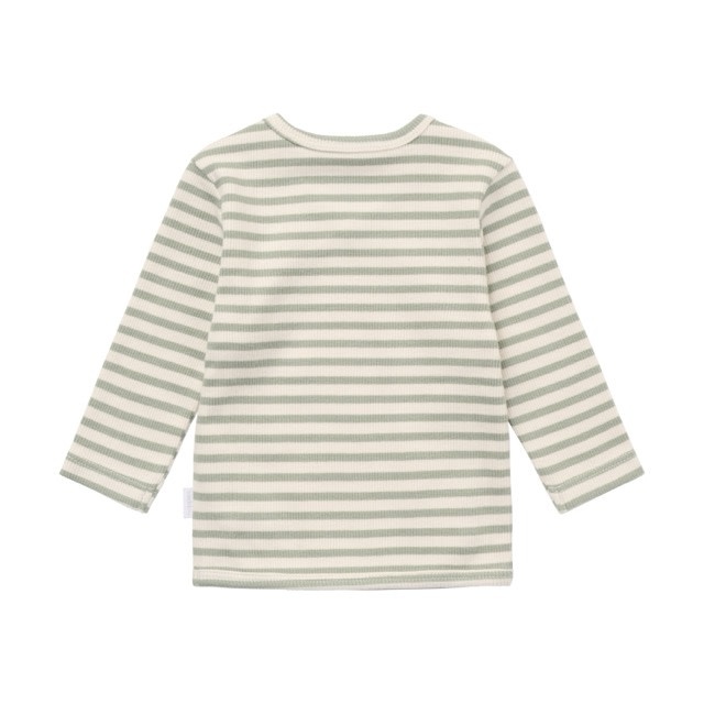 Noppies Top LS stripe Iceberg Green