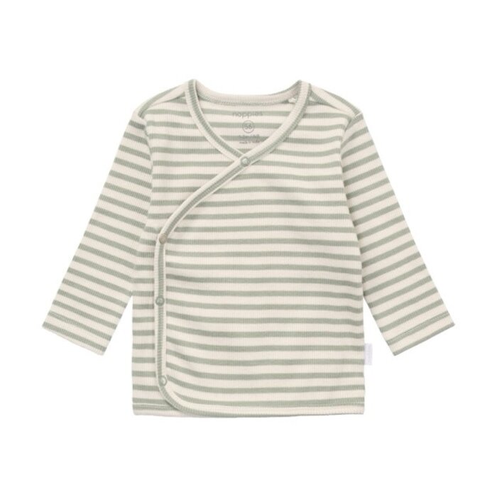 Noppies Top LS stripe Iceberg Green