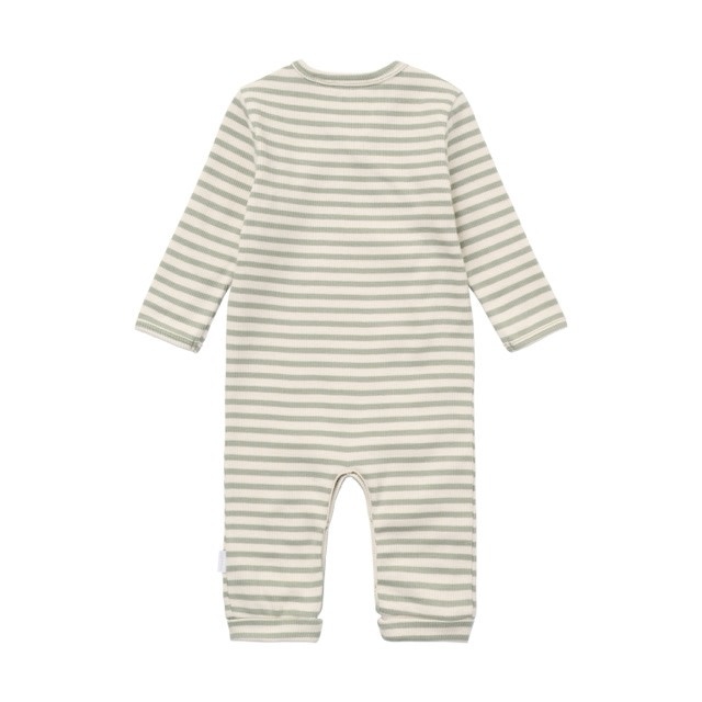 Noppies Playsuit LS stripe Iceberg Green