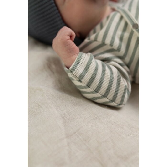 Noppies Playsuit LS stripe Iceberg Green