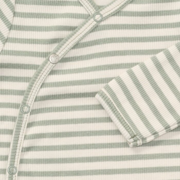 Noppies Playsuit LS stripe Iceberg Green
