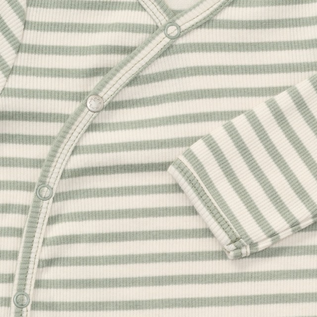 Noppies Playsuit LS stripe Iceberg Green