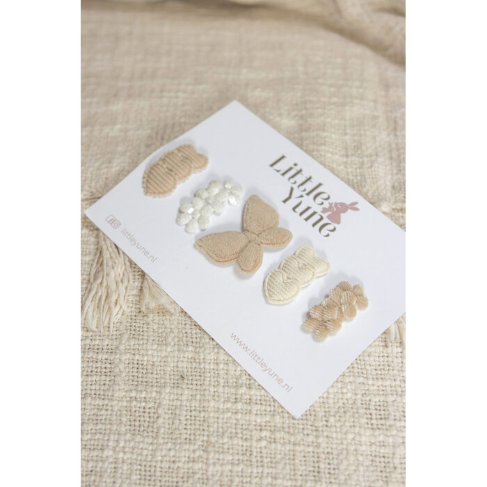 Little Yune Haarspeldjes Set | Saar - Naturel Antislip