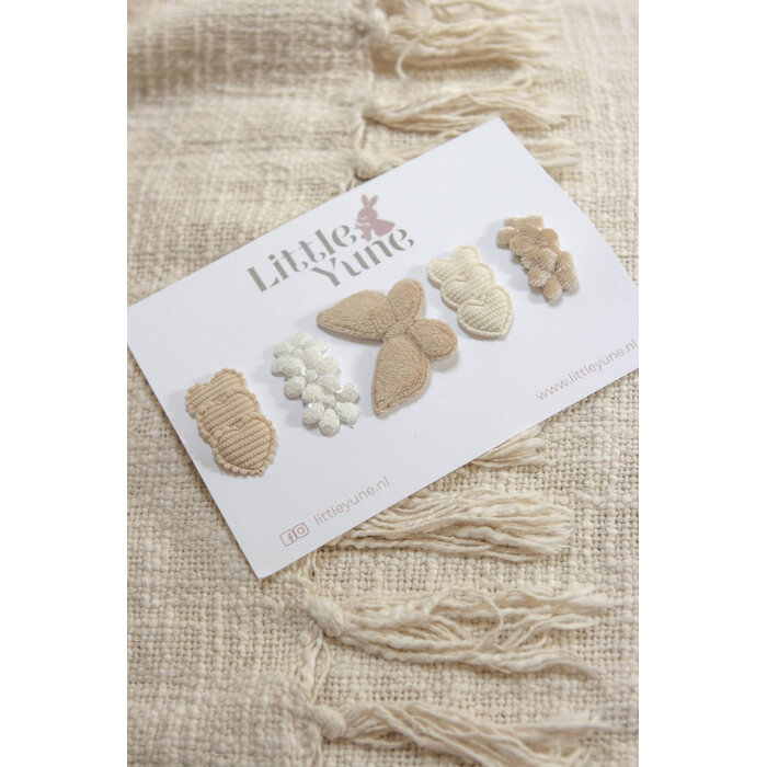Little Yune Haarspeldjes Set | Saar - Naturel Antislip