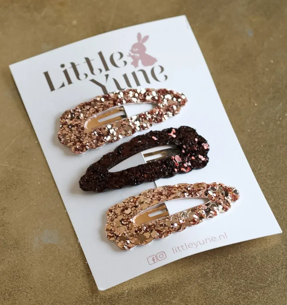 Little Yune Glitter Haarspeldjes Set van 3 - Nova