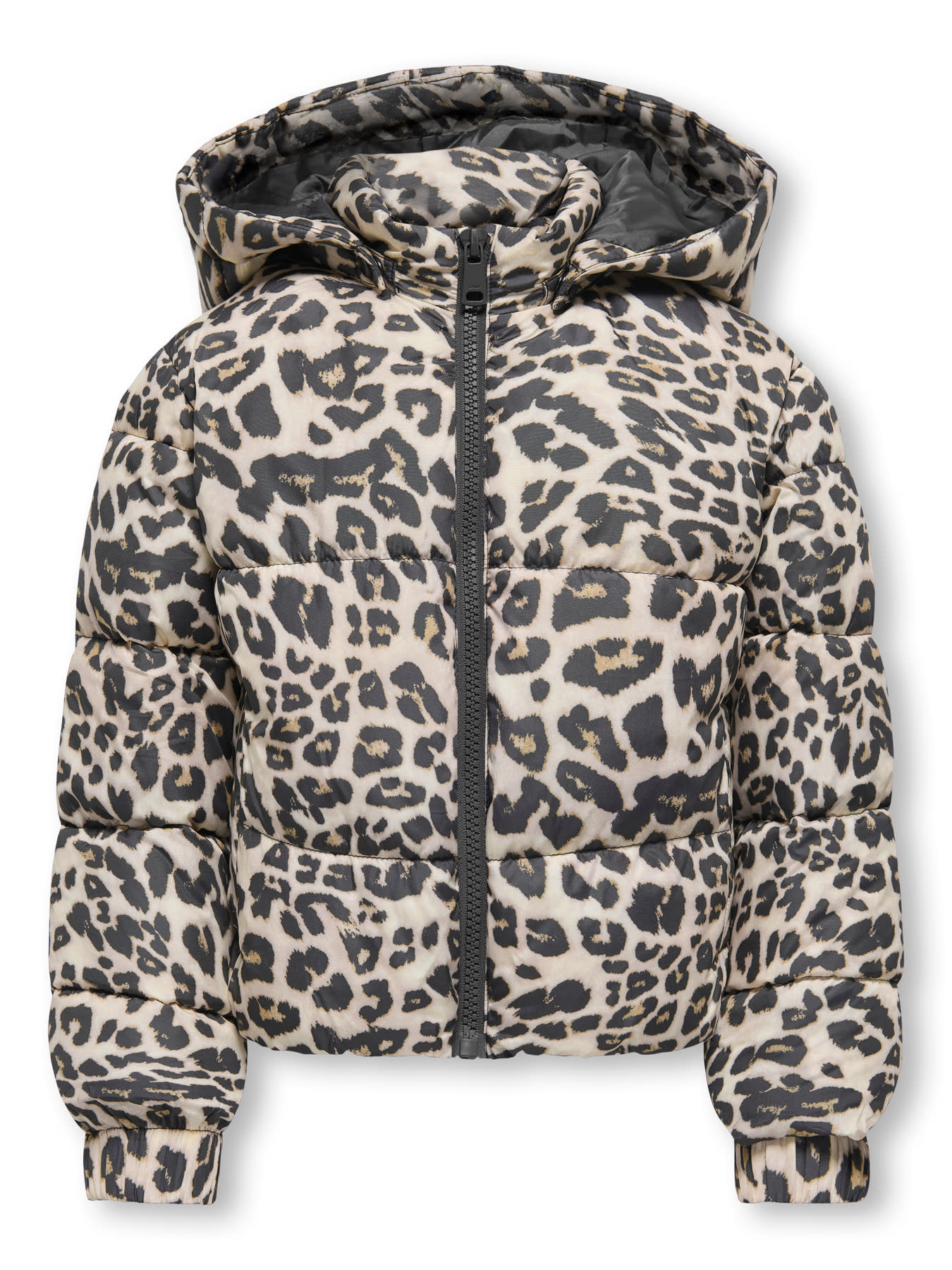Kids Only KMGDALIA SHORT PUF AOP JACKET Silver Mink Leo