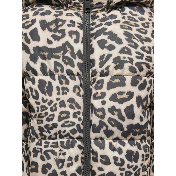 Kids Only KMGDALIA SHORT PUF AOP JACKET Silver Mink Leo