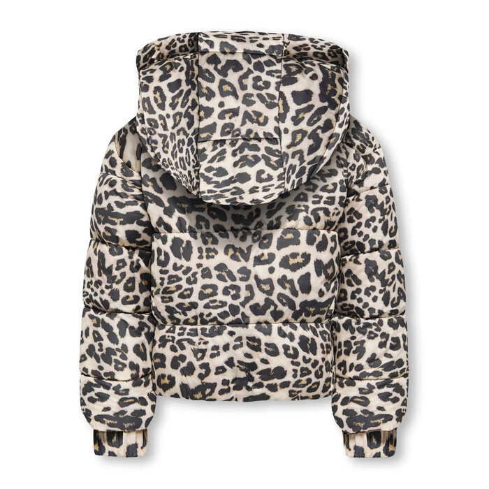 Kids Only KMGDALIA SHORT PUF AOP JACKET Silver Mink Leo