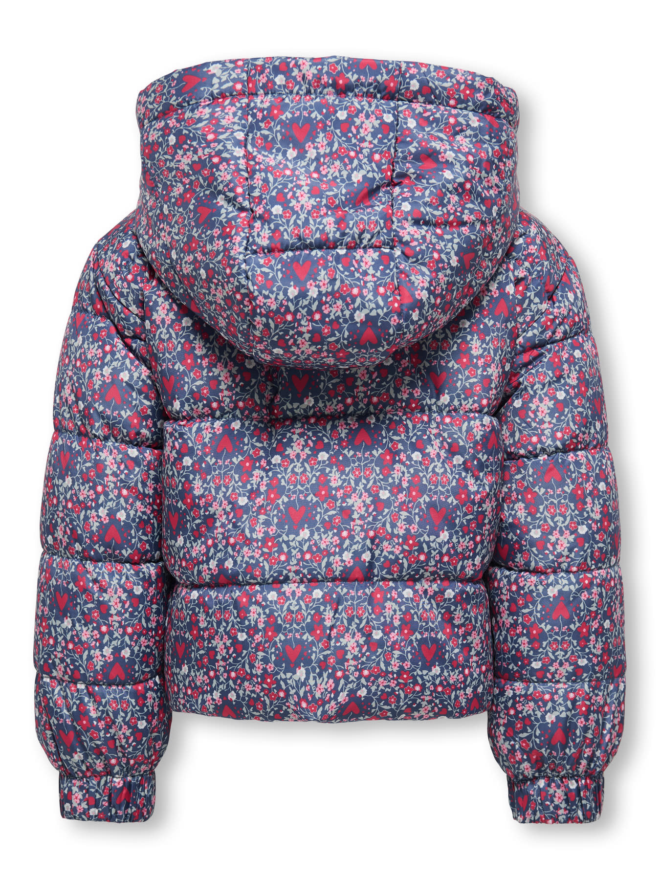 Kids Only KMGDALIA SHORT PUF AOP JACKET Vintage Indigo Flower Heart