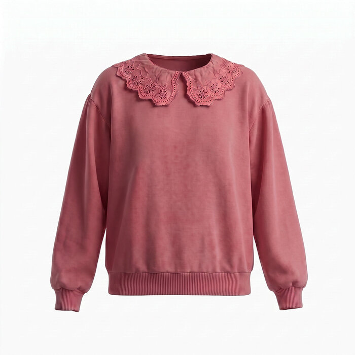 Your Wishes French Knit | Collar Sweater Rose Wine