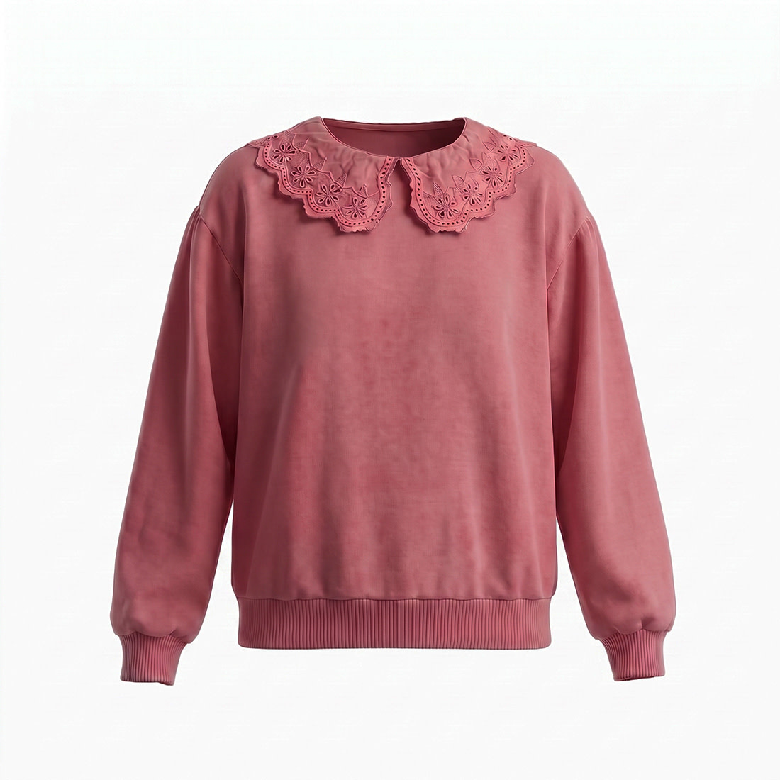 Your Wishes French Knit | Collar Sweater Rose Wine