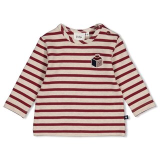 Feetje Longsleeve streep Bordeaux - Built for Fun