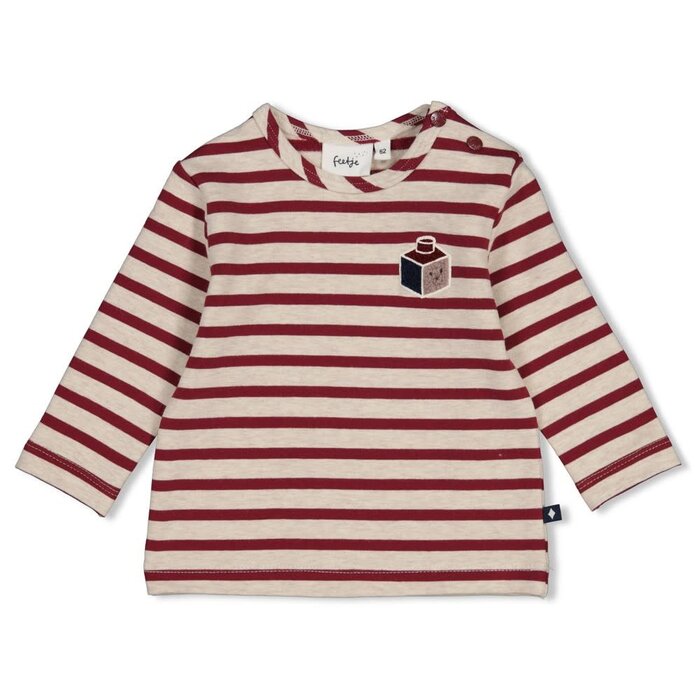 Feetje Longsleeve streep Bordeaux - Built for Fun