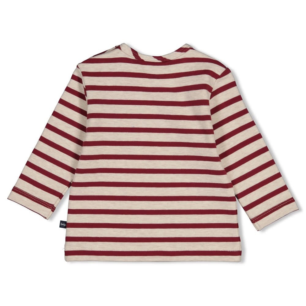 Feetje Longsleeve streep Bordeaux - Built for Fun