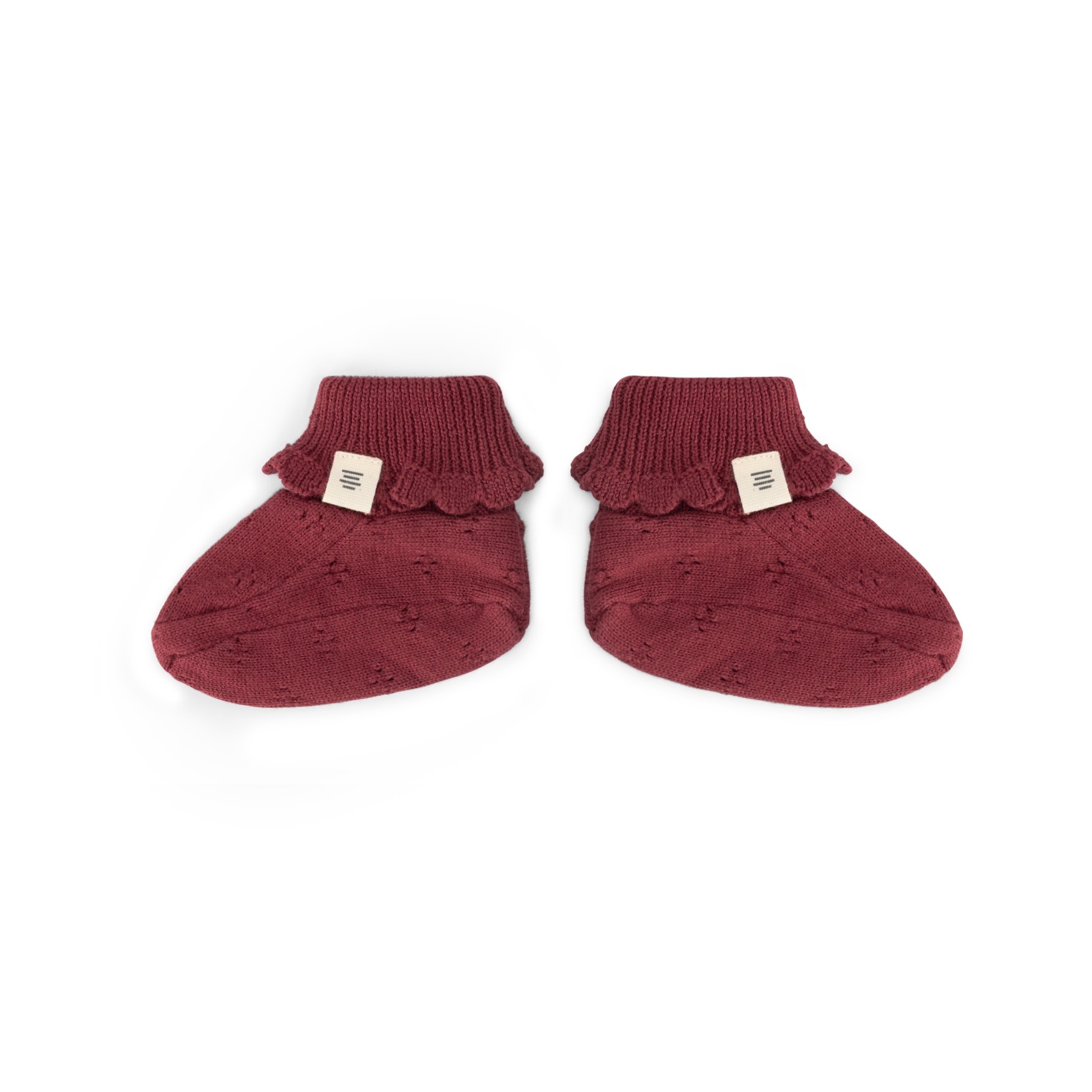 A Tiny Story baby slippers Dark red