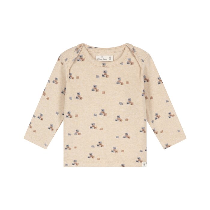 A Tiny Story baby t-shirt long sleeve Beige melange TIN26629642