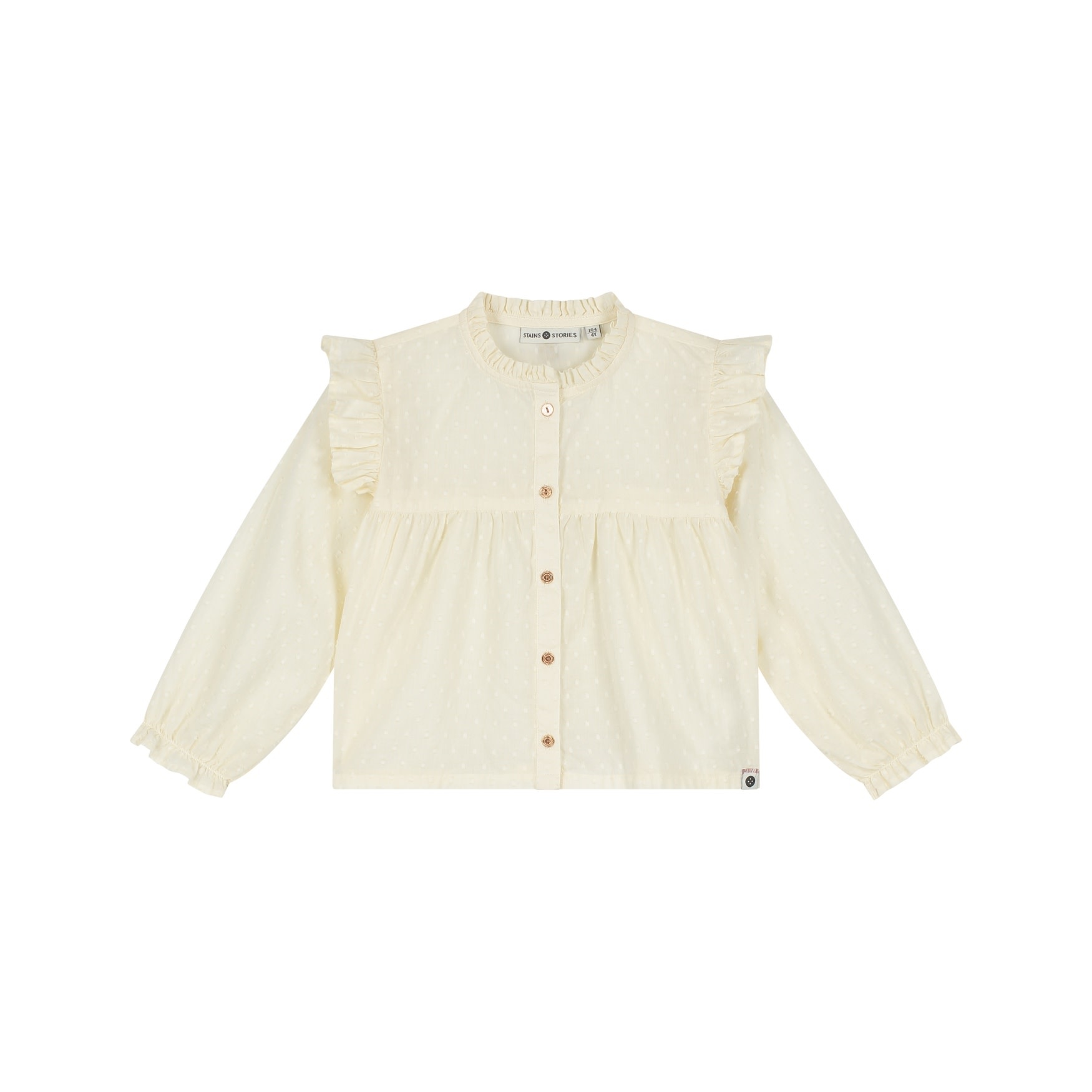 Stains & Stories girls blouse longsleeve Cream