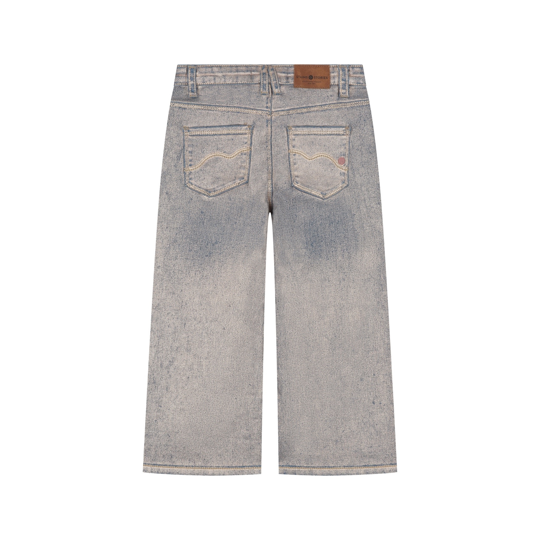 Stains & Stories girls denim wide leg Rose Gold