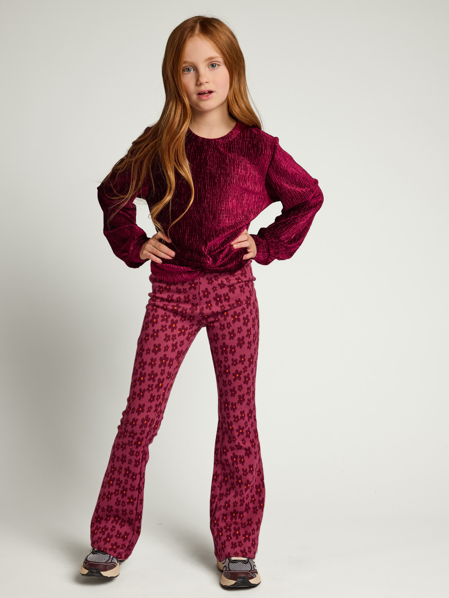 Looxs Little jacquard flare pants Festive Flower