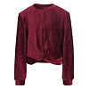 Little velvet crinkle top Ruby red