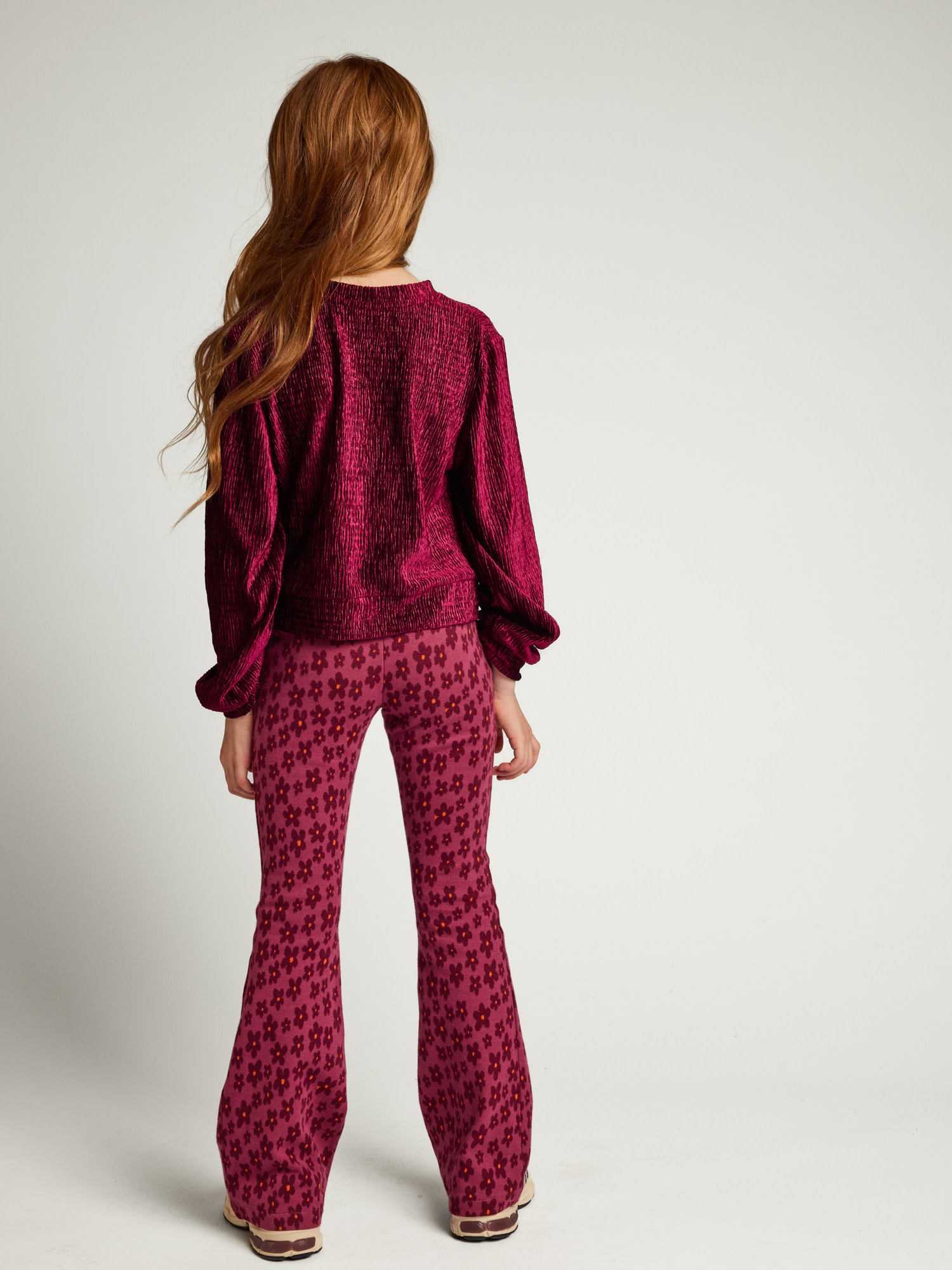 Looxs Little velvet crinkle top Ruby red