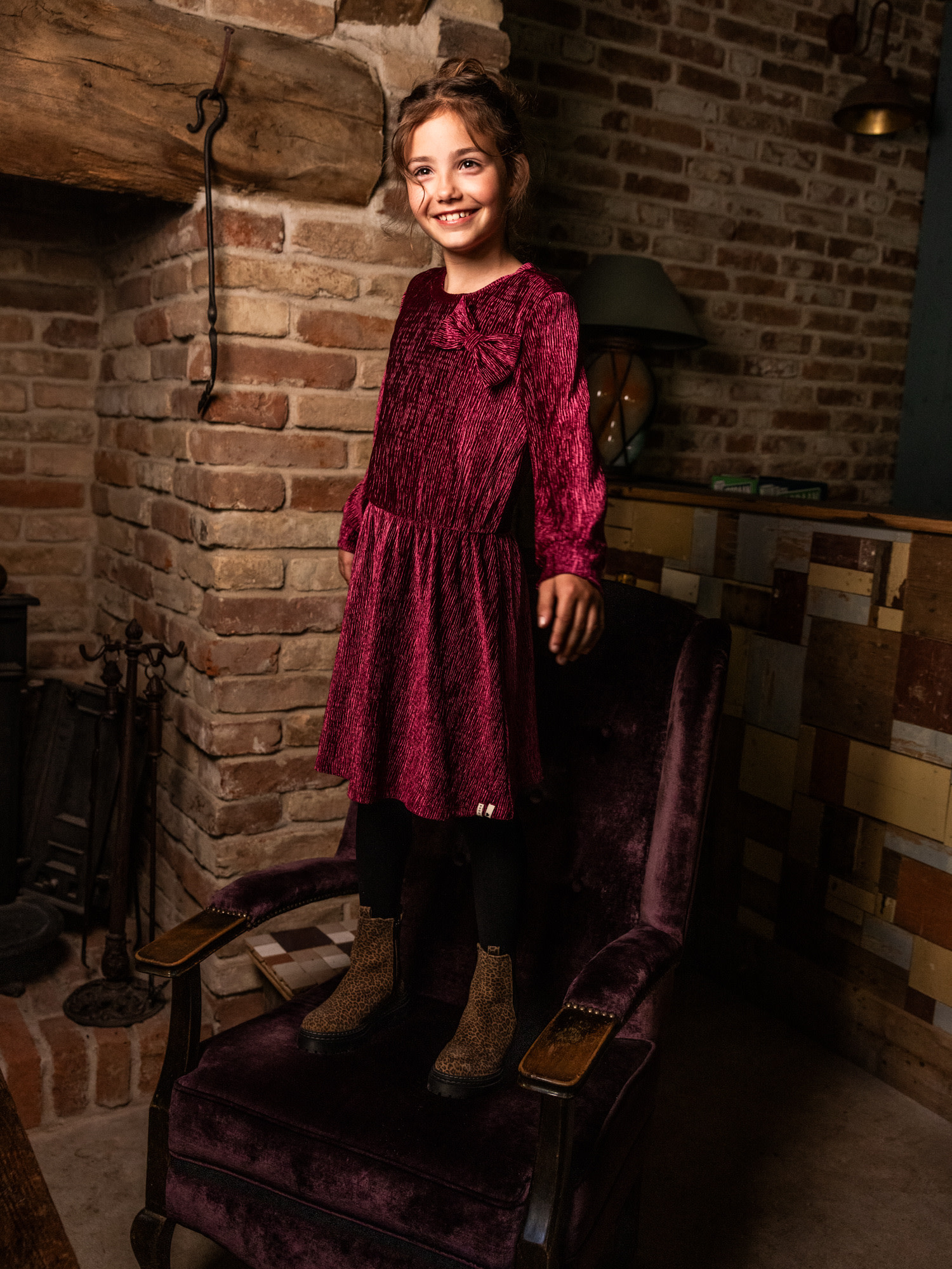 Looxs Little velvet dress Ruby red