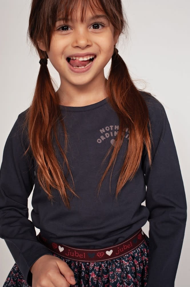 Jubel Longsleeve met backprint Marine - Daily Princess