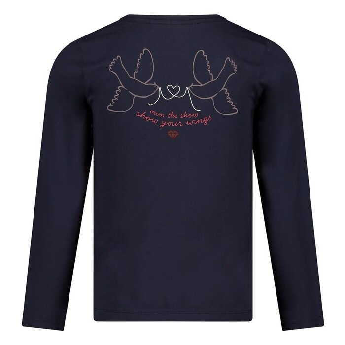 Jubel Longsleeve met backprint Marine - Daily Princess