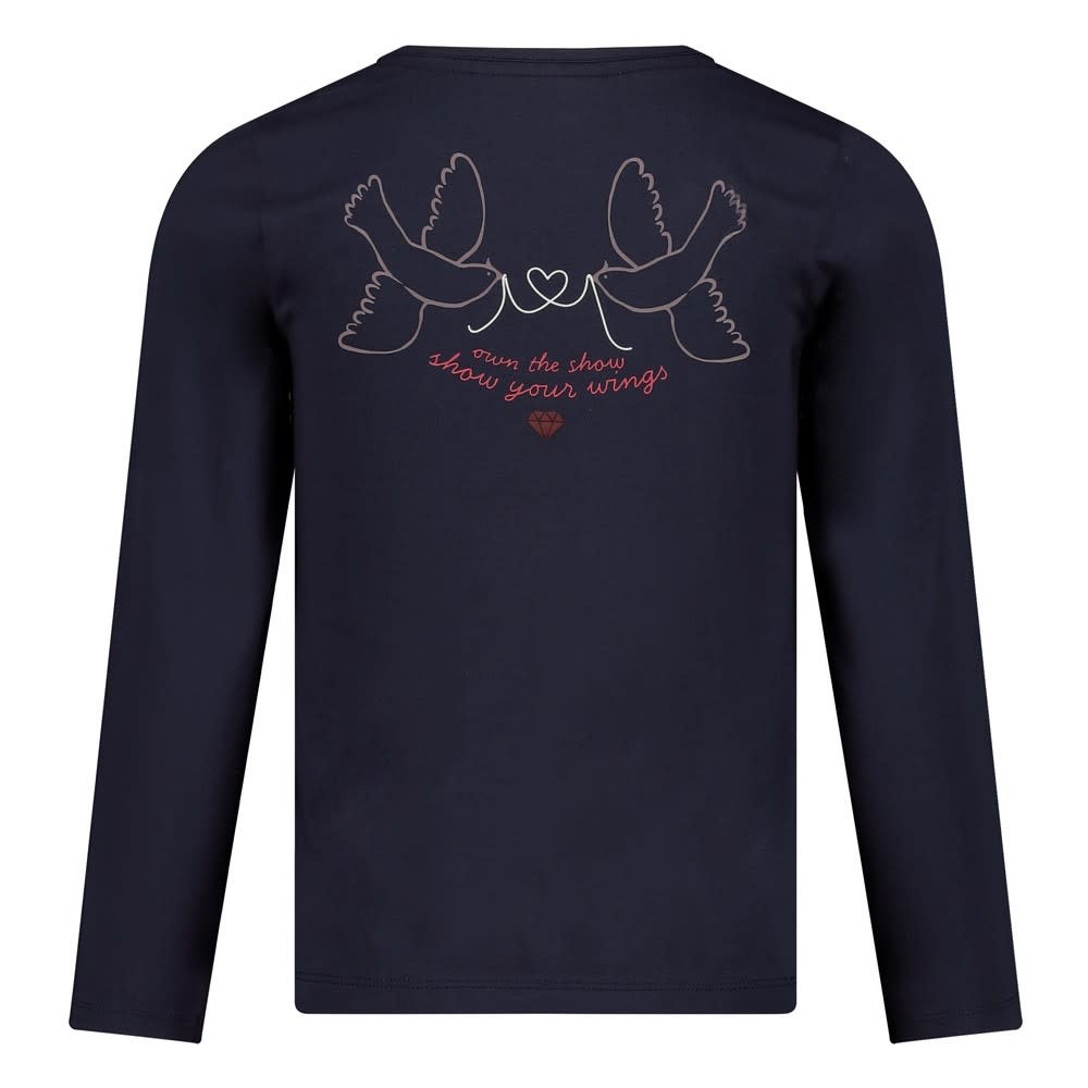 Jubel Longsleeve met backprint Marine - Daily Princess