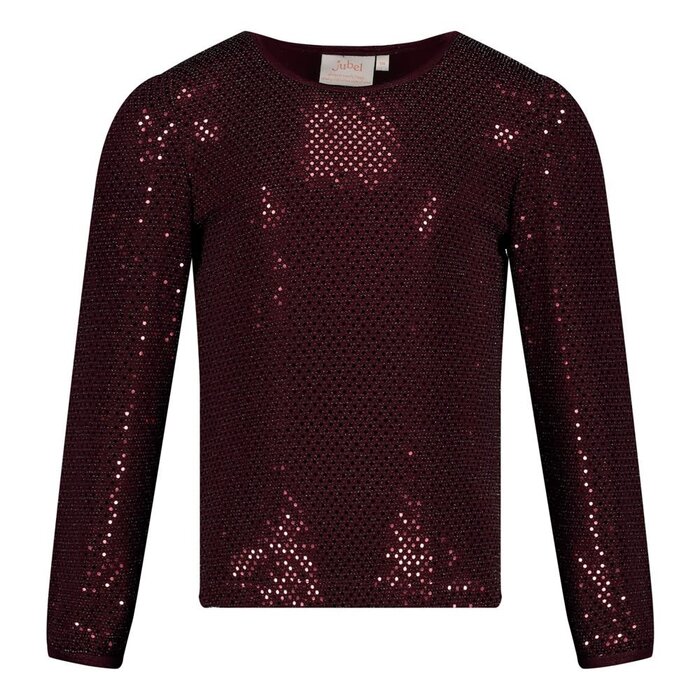 Jubel Longsleeve pailetten Bordeaux - Daily Princess