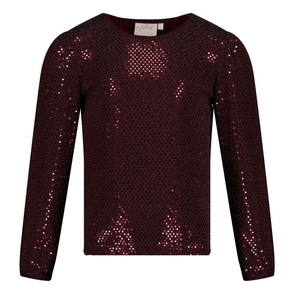 Jubel Longsleeve pailetten Bordeaux - Daily Princess