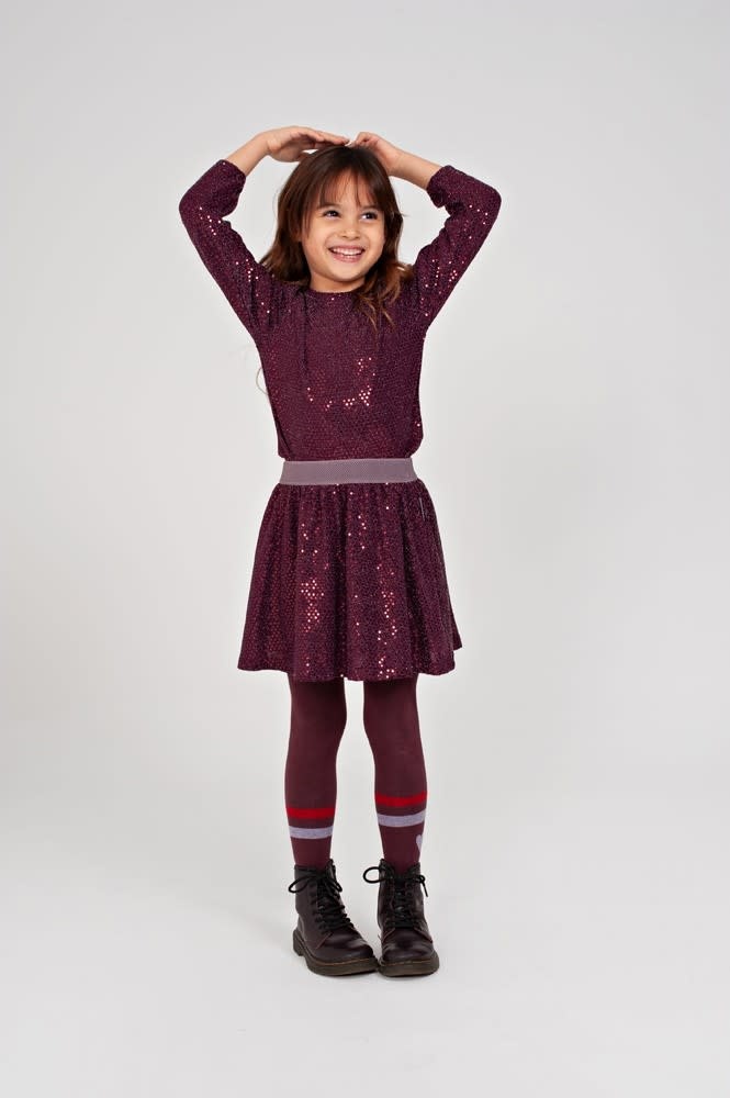 Jubel Pailetten rok Bordeaux - Daily Princess