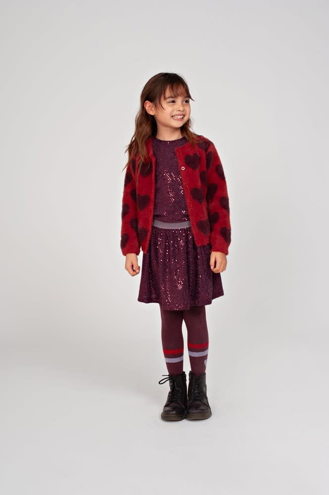 Jubel Pailetten rok Bordeaux - Daily Princess