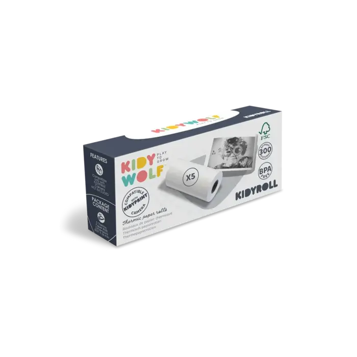 Kidywolf KIDYROLL 1x 5 Zelfklevend klassieke papierrollen