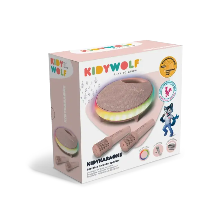 Kidywolf KIDYKARAOKE karaoke luidspreker met 2 microfoons Roze