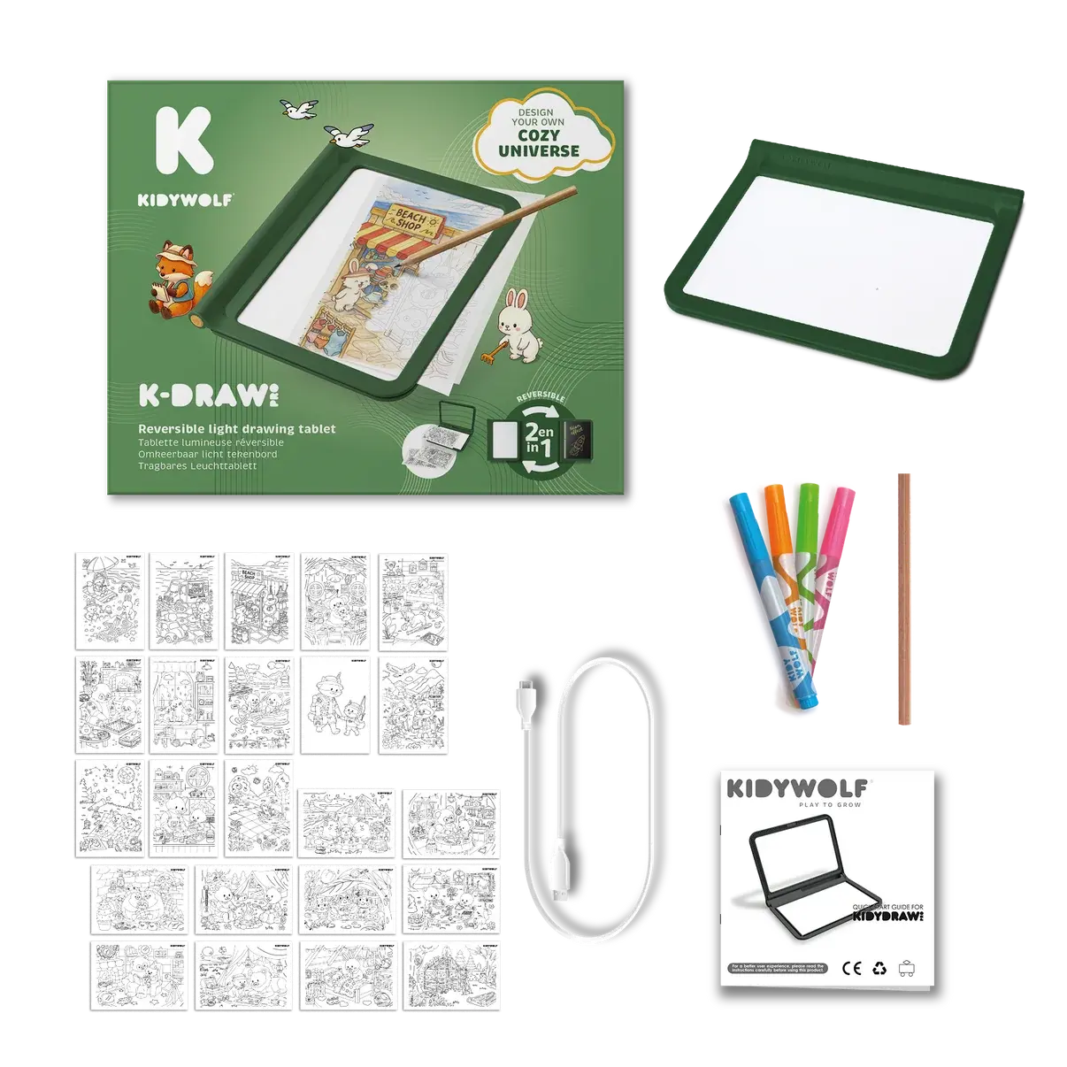 Kidywolf K-DRAW-PRO Mobiele en lichtgevende tablet Cozy