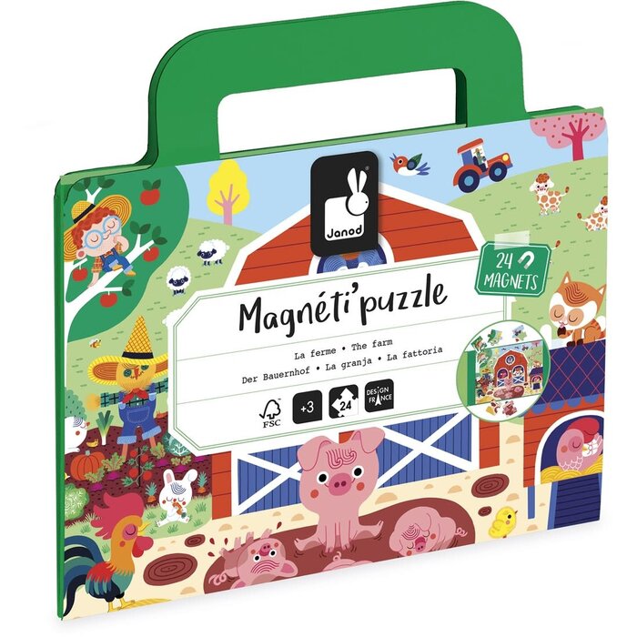 Janod Janod Magnetipuzzel - Boerderij 24 stukjes