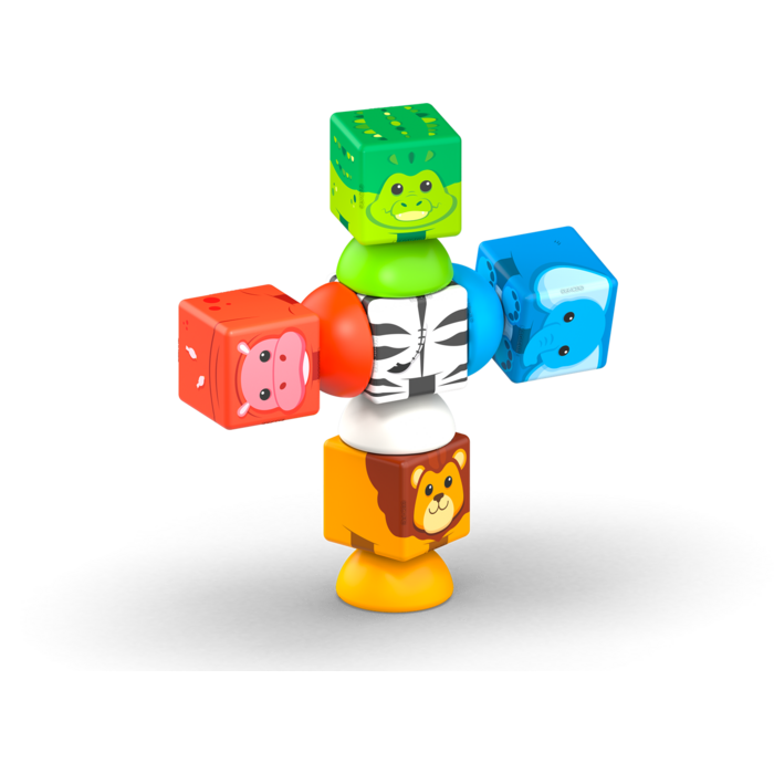 Geomag Magicube Stacking Safari 10-delig | Magnetisch speelgoed | 1-5 jaar