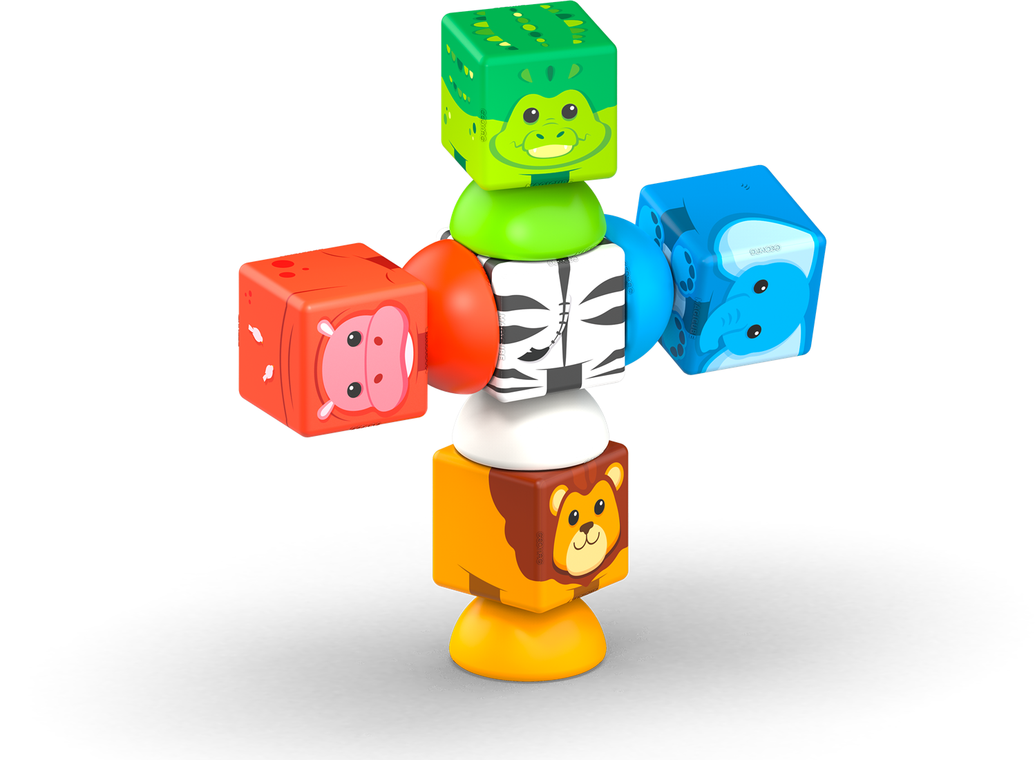 Geomag Magicube Stacking Safari 10-delig | Magnetisch speelgoed | 1-5 jaar
