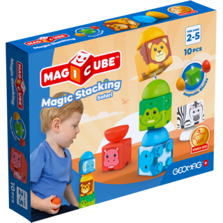 Geomag Magicube Stacking Safari 10-delig | Magnetisch speelgoed | 1-5 jaar