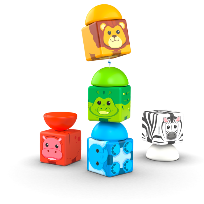 Geomag Magicube Stacking Safari 10-delig | Magnetisch speelgoed | 1-5 jaar