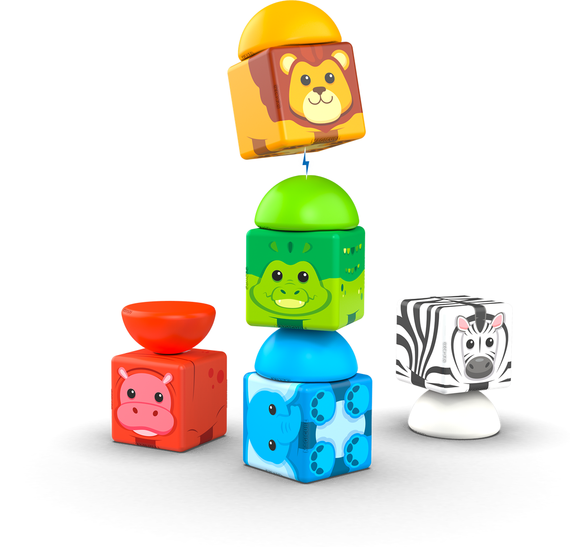 Geomag Magicube Stacking Safari 10-delig | Magnetisch speelgoed | 1-5 jaar