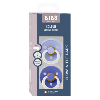 Bibs Ronde speen 2-pack natuurrubber Glow Hush/Grape - maat 2