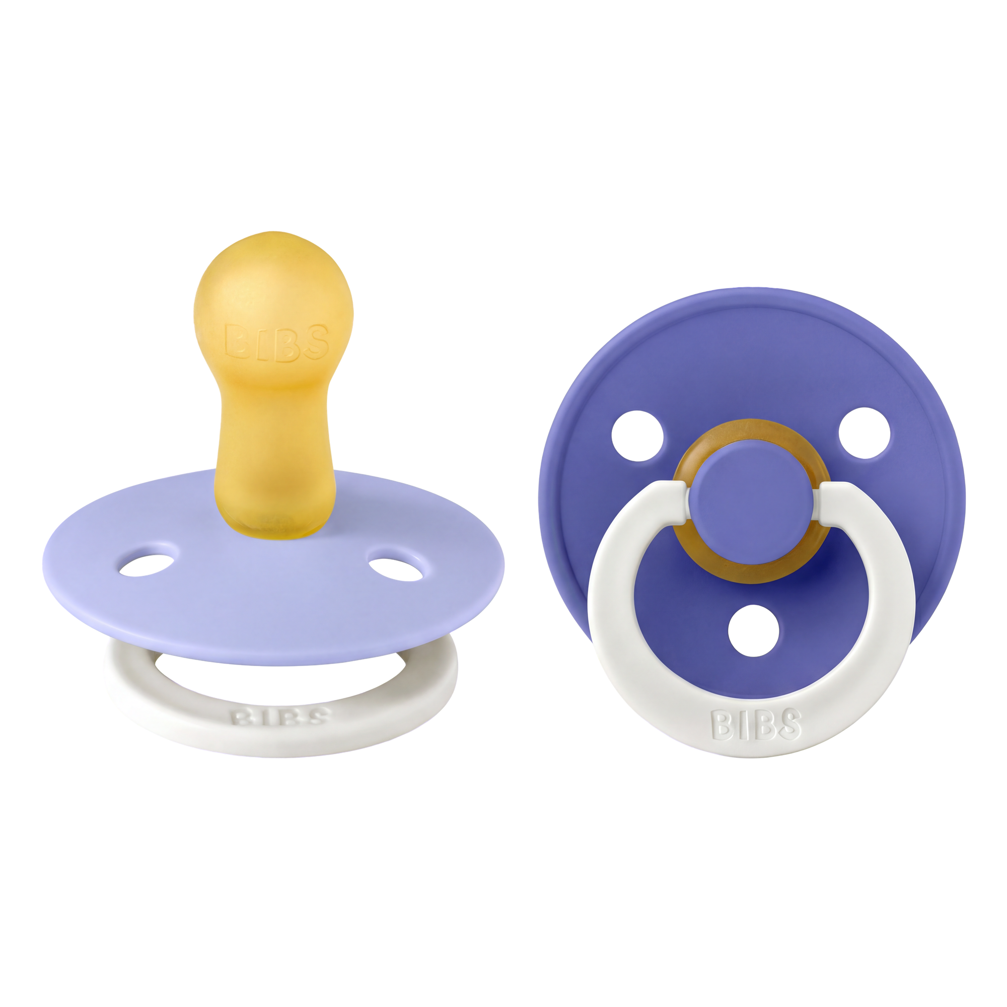 Bibs Ronde speen 2-pack natuurrubber Glow Hush/Grape - maat 2
