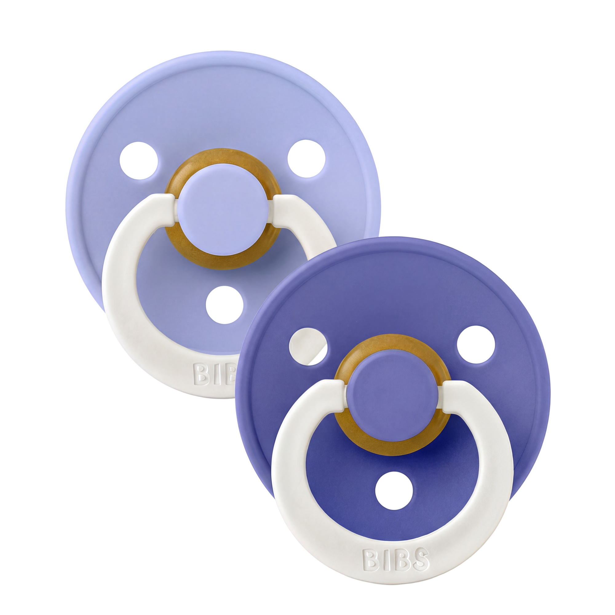 Bibs Ronde speen 2-pack natuurrubber Glow Hush/Grape - maat 3