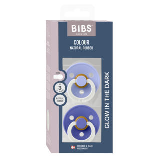 Bibs Ronde speen 2-pack natuurrubber Glow Hush/Grape - maat 3