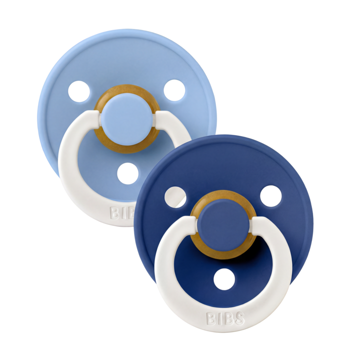 Bibs Ronde speen 2-pack natuurrubber Glow Sky Blue/Cornflower - maat 3